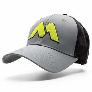 TaylorMade Gray and Black Hat with Yellow Logo